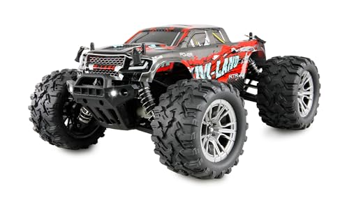 M-Land Monstertruck, RC ferngesteuert, 48km/h 4WD 1:16 RTR rot inkl. Fernsteuerung, Akku, Ladekabel