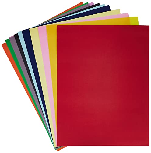 Clairefontaine 384099C - Packung mit 10 Bögen Plakatpapier, 90g, 60x80cm, ideal für Ihre Bastelprojekte, farbig sortiert, 1 Pack