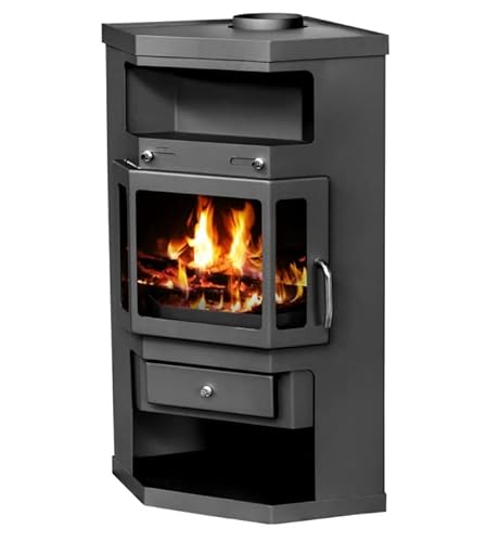 VICTORIA-05 EEK A Eck-Kaminofen - Kaminofen Victoria 05 Panama 9.0 kW, Grau