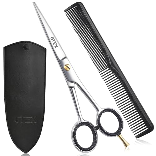 Friseurschere Scharfe Haarschere GTEX 6,5 Zoll Professionelle Haarschneideschere Prämie Schere Haare Schneiden mit Kamm und Etui, Hair Scissors