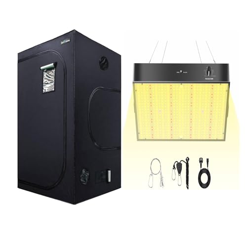 SunStream Growzelt Komplettset, 100x100x200cm Zuchtzelte Kit mit 1000W Dimmbarer Pflanzenlampe Lampe für Komplettes Hydroponics Grow Tent Complete Set