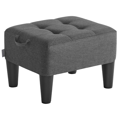 SONGMICS Sitzhocker mit Stauraum, Gepolsterte Fußablage, 40 x 32 x 26 cm