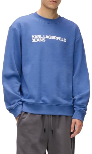 KARL LAGERFELD JEANS, Men's, Essential Logo Sweat, Regular Fit, Washed Federal Blue, L