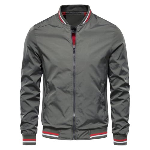 Leichte Herren-Jacke, Sommer, lässig, Smart-Jacke, Herbst, Windbreaker, Bomberjacken, leicht, dünn, lässig, Reißverschluss, Fliegerjacke, Militär-Bomberjacken, Sport-Bomberjacken, Baseballjacken