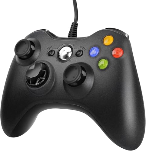 Diswoe Diswoe Controller für Xbox 360, PC-Controller Joystick Gamepad für Xbox 360 & PC, ergonomisches Design Gaming Controller für Xbox 360 Slim & PC mit Windows Vista /7/8/10/XP