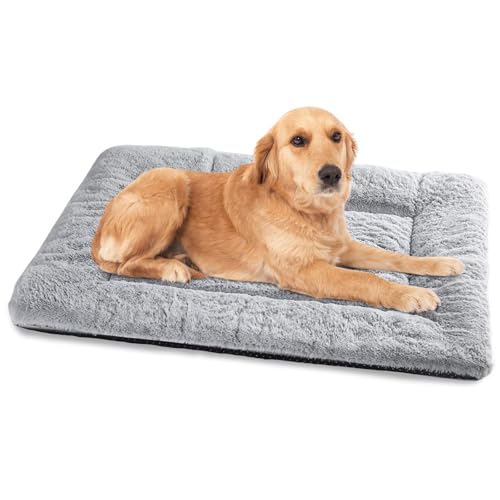 Baodan Hundebett Mittelgroße Hunde Waschbar, 90x60 cm Hundekissen Flauschig mit Rutschfeste Unterseite, Hundebetten für Mittelgroße Hunde, Grau