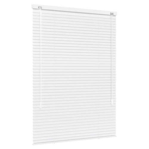 Jalousiescout Lightless Jalousie Aluminiumjalousie, Verdunkelungsrollo, Innovative Verdunkelungstechnik, Sichtschutz, ohne Bohren, 80 x 200 cm (BxH), Weiß matt