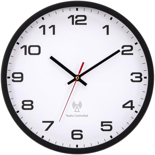 NESIFEE Wanduhr Funk Funkuhr Wand Funkwanduhr Wohnzimmer 30cm