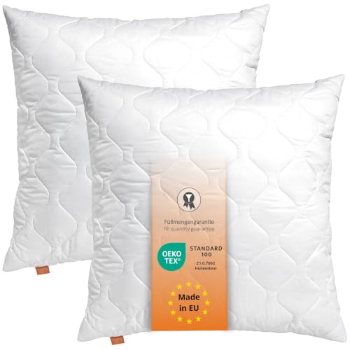 sleepling 2er Set Kissen 50x50 cm, Sofakissen, Kissenfüllung, Basic 100