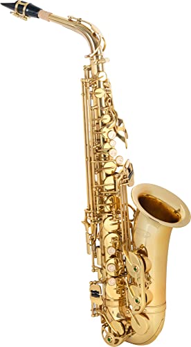Classic Cantabile AS-450 Eb Altsaxophon aus Messing - Stimmung: Es - ideal für Einsteiger - ergnonomische Klappenmechanik - Hoch-Fis-Klappe - Leichtkoffer, Mundstück, Blattschraube & Pflegezubehör