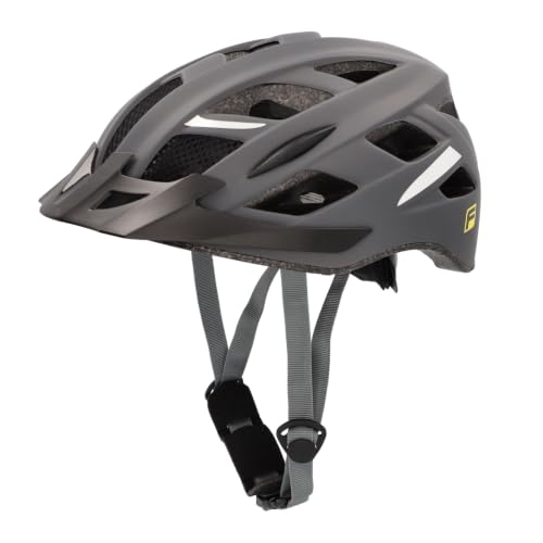 FISCHER Erwachsene Fahrradhelm, Radhelm, Cityhelm Urban Levin, S/M, 52-59cm, grau, mit beleuchtetem Innenring-System