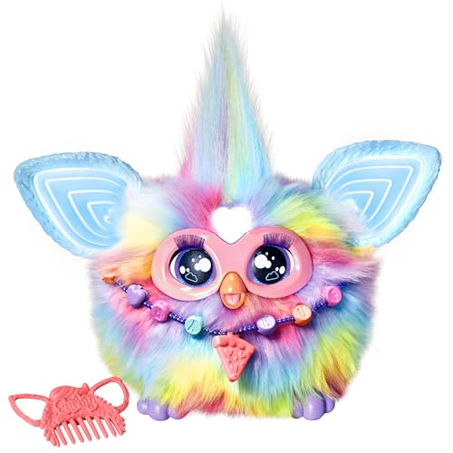 Furby Tie Dye Interaktives Plüschtier – Spricht Deutsch & Furbisch, reagiert auf Stimme, tanzt & leuchtet – 5 Spielmodi, 600+ Reaktionen, Zubehör – Elektronisches Spielzeug für Kinder ab 6 Jahren