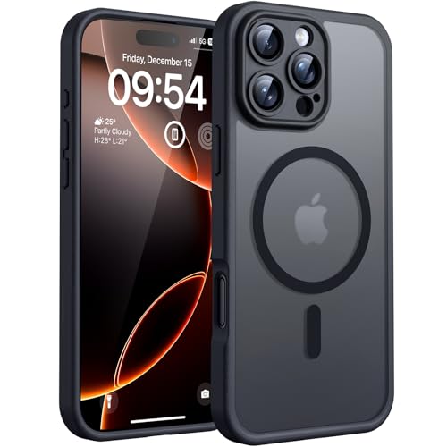 TOCOL für iPhone 16 Pro Max Hülle, Kompatibel mit MagSafe, Schwarz
