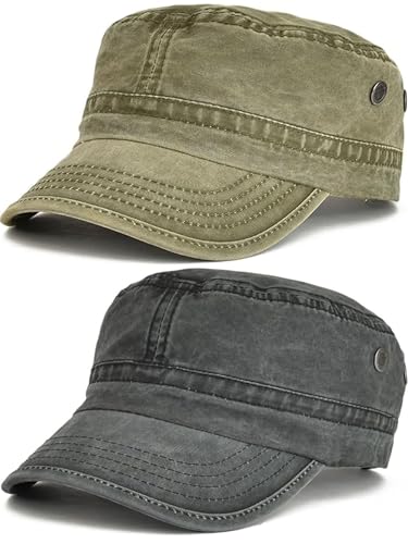 BABAHU Militärmütze, Gewaschene Baumwolle, einzigartiges Design