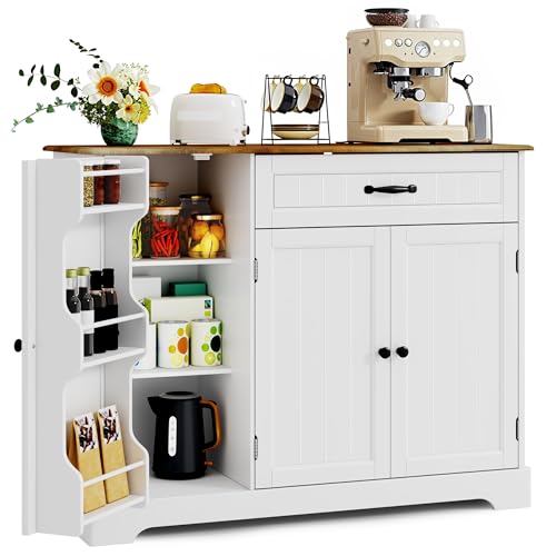Xbro Küchenschrank mit 1 Schublade, 3-stufigem Türregal und großem Stauraum, Buffetschrank mit Kippsicherung und abgerundeten Ecken, für Küche, Wohnzimmer oder Schlafzimmer, 84 cm hoch,Vintage