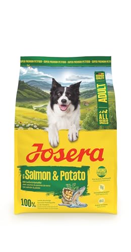 JOSERA Adult Lachs & Kartoffel (1 x 3 kg) | Premium Trockenfutter für ausgewachsene Hunde (auch Senioren) | Monoprotein - 100% Lachs | wenig Protein | getreidefrei | Hundefutter | 1er Pack