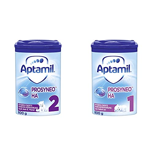 APTAMIL PROSYNEO HA 2, Babynahrung nach dem 6. Monat, Baby-Milchpulver (1 x 800 g) & PROSYNEO HA 1, Anfangsmilch von Geburt an, Baby-Milchpulver (1 x 800 g)