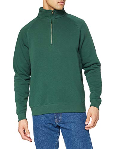 Fruit Of The Loom Herren Premium 70/30 Sweatshirt mit Reißverschluss am Kragen (L) (Flaschengrün)