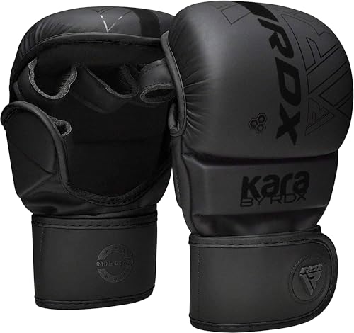 RDX MMA Handschuhe für Kampfsport Grappling Training, Maya Hide Leder Kara Sparring Handschuhe, Punchinghandschuhe für Muay Thai, Kickboxen, Freefight, Boxsack Gloves