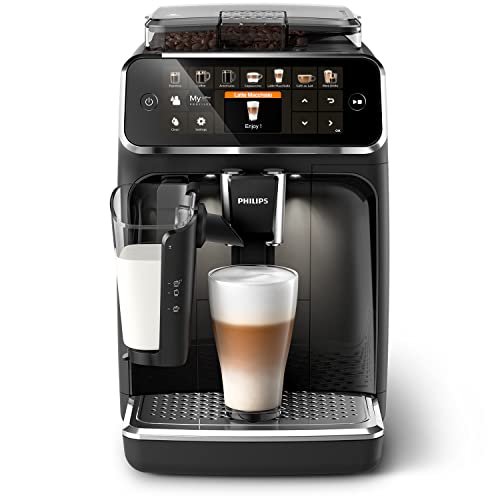 Philips Kaffeevollautomat der Serie 5400 – Espressomaschine für 12 Getränke, schnell reinigendes LatteGo System, intuitives TFT-Display, anpassbare Kaffeeeinstellungen (EP5441/50)