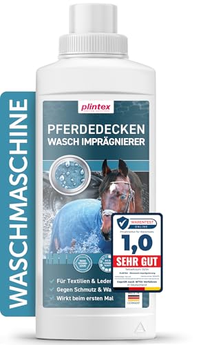 PLINTEX® Pferdedecken Wash-In Imprägnierung 580ml dermatologisch getestet & atmungsaktiv - Nano Membran Pferdedecke Imprägnierwaschmittel - Pferd-Decken Imprägnier-Waschmittel