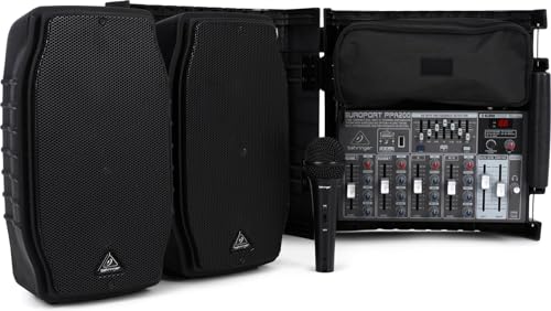 Behringer EUROPORT PPA200 Ultrakompakter 200-Watt-5-Kanal-Aktivmixer mit drahtloser Mikrofonoption, Klark Teknik Multi-FX-Prozessor und FBQ-Feedback-Erkennung