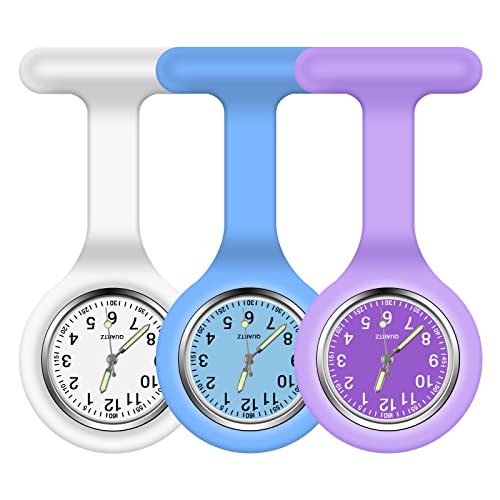 Vicloon Krankenschwester Uhren,3 Pcs Schwesternuhren mit Clip