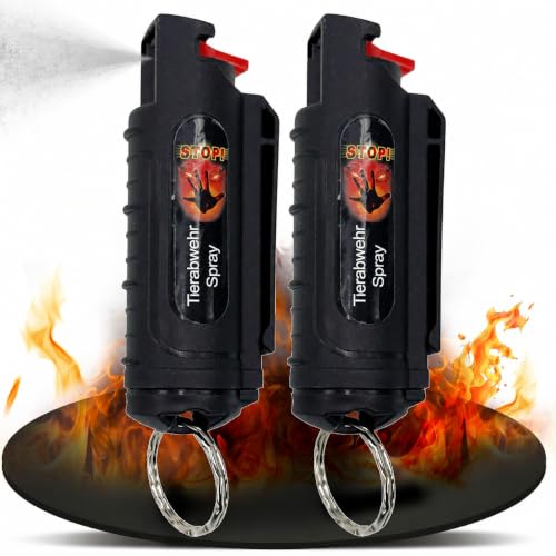 Wilhelm Pfefferspray 16 ml inkl. Schlüsselanhänger CS Gas schwarz – 2 Stück