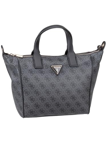 GUESS Schultertasche Follie Small Tote Bag Coal Logo dunkelgrau