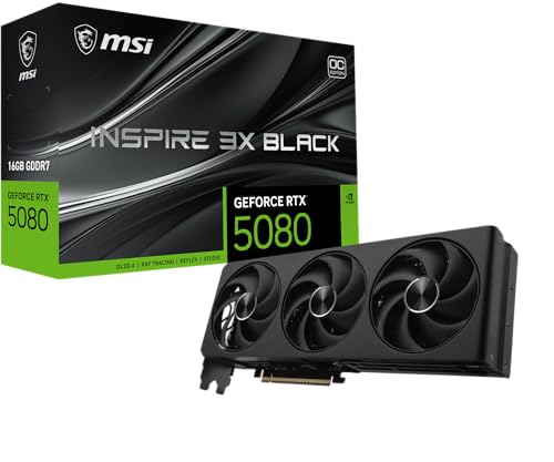 MSI GeForce RTX 5080 16G Inspire 3X OC Black - Gaming Grafikkarte