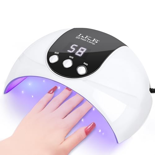 LKE UV Lampe für Gelnägel, 54W UV Lampe Nägel mit 3 Timer, LCD Display, Auto Sensor,Premium UV Lampe für Alle UV Gel Nagellack, Ideal für Anfänger und Profis, Perfektes Festivalgeschenk für Frauen