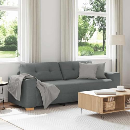 vidaXL 3-Sitzer-Sofa Dunkelgrau 180 cm Stoff