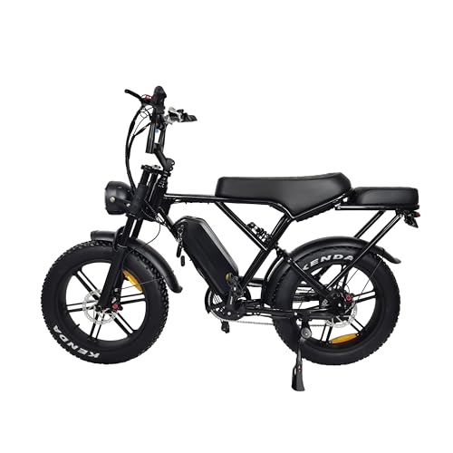 OUXI H9 E-Bike 20 Zoll Fatbike Elektrofahrrad Pedelec, 250W Motor 60Nm, 48V 15Ah Akku 60km, Hydraulische Scheibenbremsen, Vollfederung, Gepäckträger vorne & hinten, mit Blinker (H9)