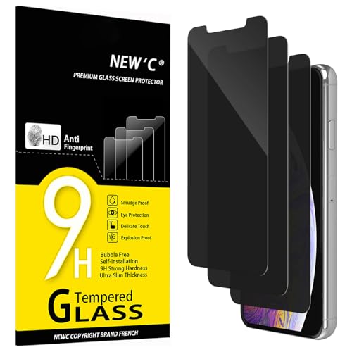 NEW'C 3 Stück, Sichtschutz für iPhone 11 Pro Max/iPhone XS Max für Panzerglas (6,5 Zoll) für Panzerglas, Verbesserter 28-Grad-schutzwinkel, Ultra-Haltbare 9H Härte, Blasenfrei