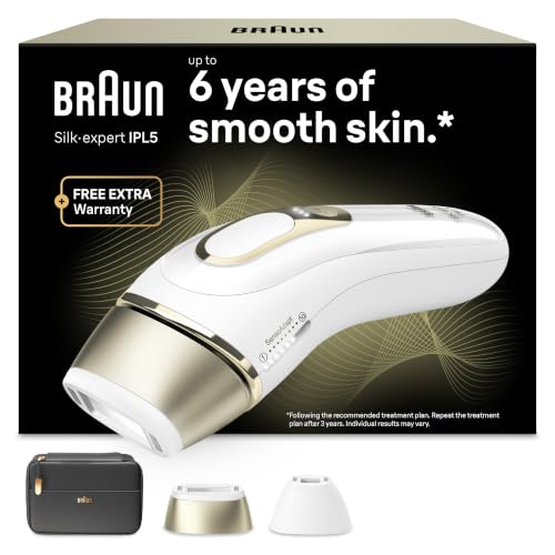 Braun IPL Geräte Haarentfernung Silk·expert Pro 5, PL5140, Weiß/Gold