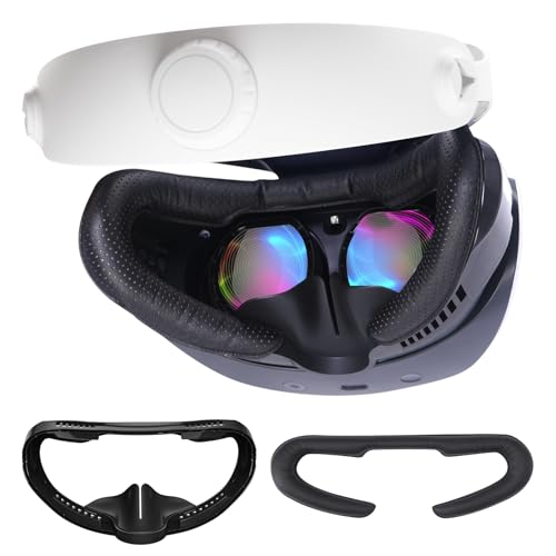 VR Face Pad for PlayStation VR2, PSVR2 Fitness Facial Interface Cushion Pad, PSVR2 Face Pad Replacement, Breathable Holes Leather Foam Cushion, Anti-fogging Sweat-Proof Cover Accessories Set