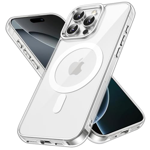 JETech Magnetische Hülle für iPhone 16 Pro, Durchsichtig