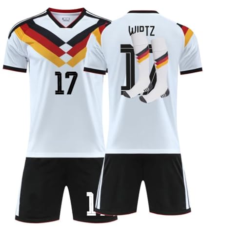 Fussball Trikot Kinder und Erwachsene 2026 Deutschland Fußball Trikots, Heim/Auswärts Fussball Trikot, Fussballtrikot Jungen Herren Football T-Shirt, Short und Socken Set