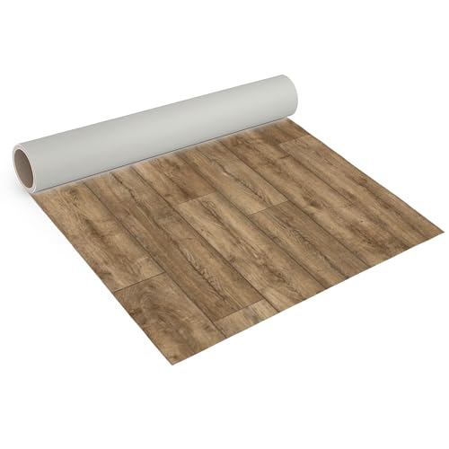 Internethandel Pfordt CV Bodenbelag Holz Antique Oak, 300x200 cm, pflegeleichter PVC Vinylboden, Meterware für Küche und Wohnzimmer