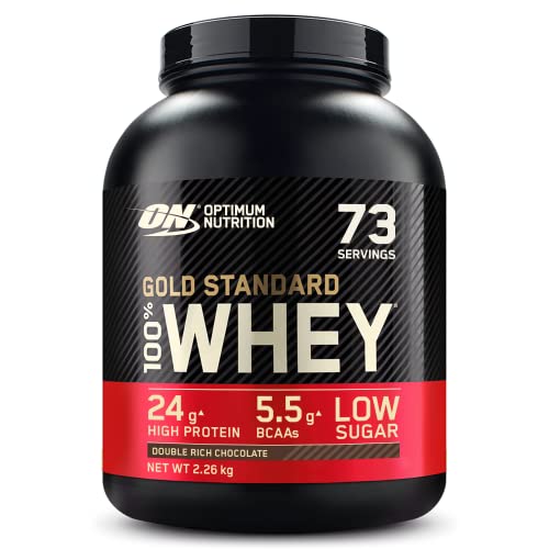 Optimum Nutrition Gold Standard 100% Whey, Proteinpulver, Geschmack Double Rich Chocolate, 2.26kg, 73 Portionen