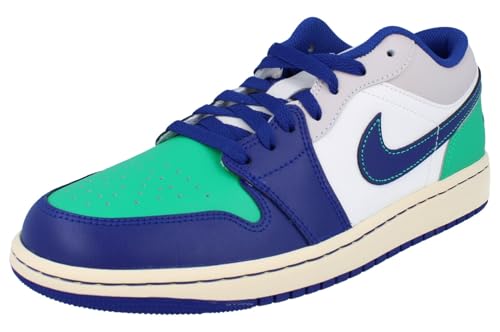 Air Jordan 1 Low Herren Schuhe (Sail/Stadium Green/Neutral Grey/Deep Royal Blue), Sail/Stadion Green/Neutral Grey/Deep Royal Blue, 44.5 EU