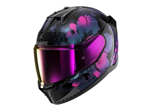 SHARK, Integraler Motorradhelm D-SWKAL 3 MAYFER, Black violet glitter KVX, Größe S