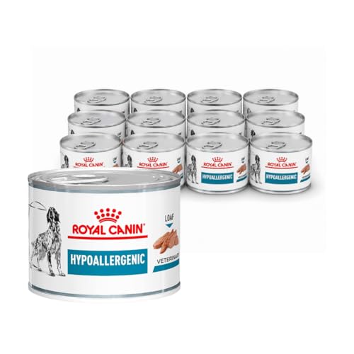 Royal Canin Veterinary Hypoallergenic Mousse | 12 x 200 g | Diät-Alleinfuttermittel für ausgewachsene Hunde | Mit hydrolysiertem Protein | Zur Unterstützung der Hautbarriere