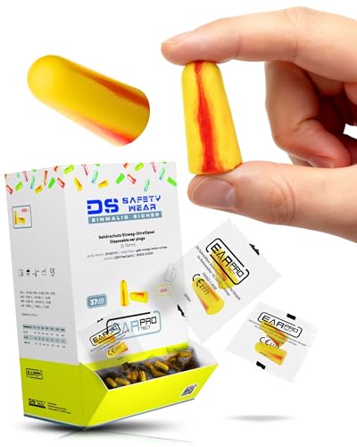 EAR PROTECT Gehörschutzstöpsel Spender mit 400 Ohrstöpsel (200 Paar) - Lärmschutz Ohrstöpsel 37dB Ohrenstöpsel Baustelle - Professioneller Ohrstöpselspender für Betriebe