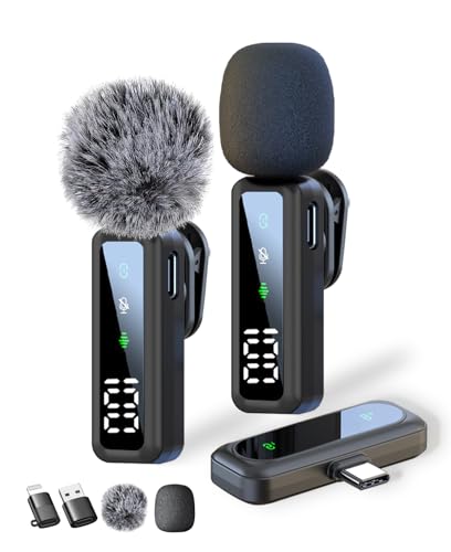 Mikrofon Handy – Ansteckmikrofon kompatibel mit iPhone/Android/Computer, Lavalier Mikrofon mit Geräuschunterdrückung, unterstützt Live-Streaming, Vlogging, YouTube, TikTok und Interviews (Schwarz)