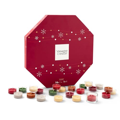 Yankee Candle Adventskalender 2025| Duftkerzen Geschenkset | 24 duftende Teelichter und 1 Teelichthalter | Geschenke für Frauen