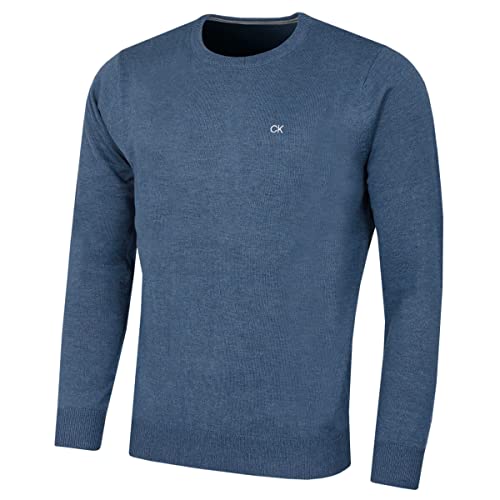 Calvin Klein Herren mit Rundhalsausschnitt Sweater - Denim Marl - L