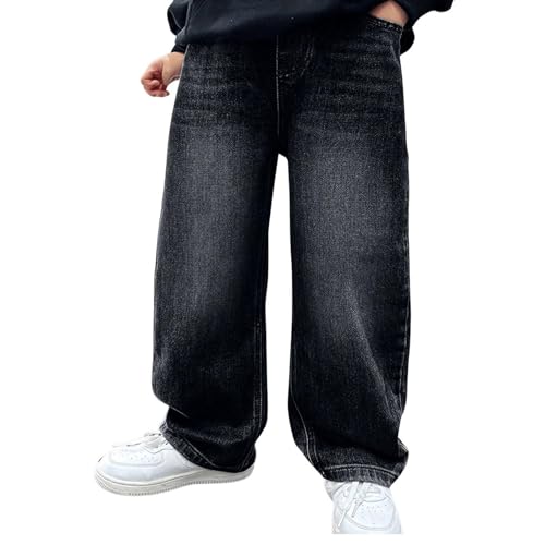 Jeans Kinder Jungen Baggy Jeans Jungs Kinder Weite Bein Denim Hosen Mit Elastische Taille Und Taschen Loose Fit Stretch Jogginghose Jungen Jeanshosen Mode Herbst Denimhose Freizeit Streetwear