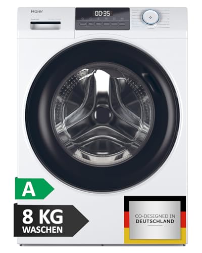 Haier Frontlader Waschmaschine 8kg I I-PRO SERIE 1 HW80-BP14929 I Washing Machine mit A-Effizienz, 1.400 U/Min. & sparsamem Inverter-Motor I Inkl. Refresh- sowie Expressprogramm und Mengenautomatik