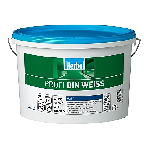Herbol Profi DIN weiß Wandfarbe Innenfarbe matt, 12.5 Liter